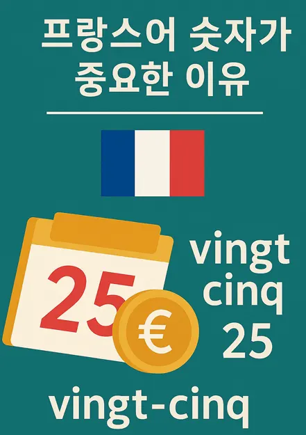 프랑스어 숫자 학습을 소개하는 삽화 이미지 - 숫자 0부터 시작하여 학습 아이콘 포함