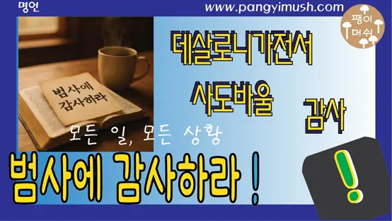 Read more about the article 범사에 감사하라 – 성경 속 의미와 우리의 삶에 주는 교훈