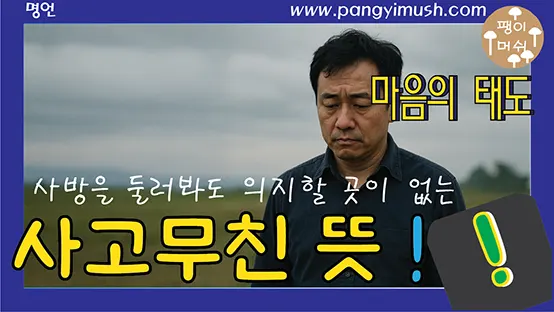 Read more about the article 사고무친 뜻과 유래 – 사방을 둘러봐도 의지할 사람이 없다는 말